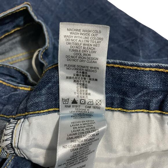 Levis 502 Jeans Youth Size 16 Big Boys Regular Fit Tapered Blue Denim Distressed - Picture 8 of 13